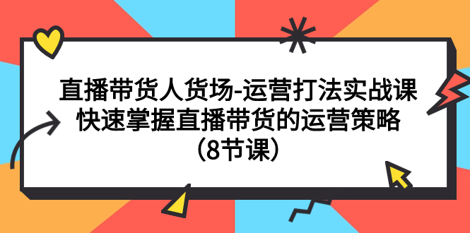 【副业项目7982期】直播带货人货场-运营打法实战课：快速掌握直播带货的运营策略（8节课）-盈途副业网