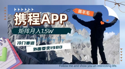 【副业项目8046期】携程APP薅羊毛，外面卖1980的冷门赛道，矩阵月入1.5w-盈途副业网