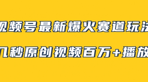 【副业项目8174期】视频号最新爆火赛道玩法，几秒视频可达百万播放，小白即可操作（附素材）-盈途副业网