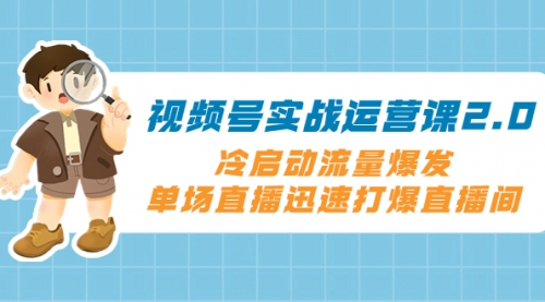 【副业项目8293期】视频号实战运营课2.0，冷启动流量爆发，单场直播迅速打爆直播间-盈途副业网