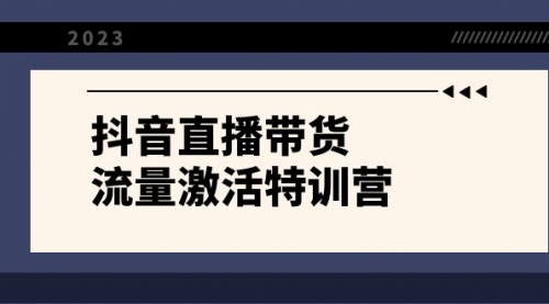 【副业项目8390期】抖音直播带货-流量激活特训营，入行新手小白主播必学（21节课+资料）-盈途副业网