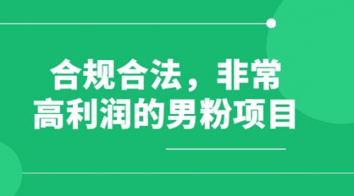 【副业项目8395期】男粉5.0，全新升级思路，一天多1500+-盈途副业网