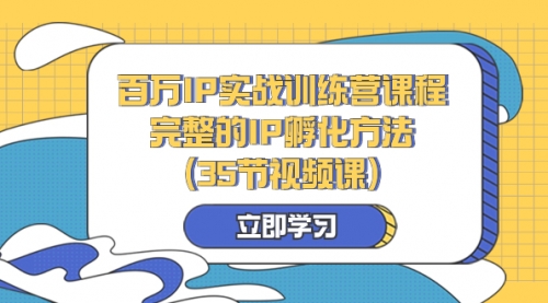 【副业项目8430期】百万IP实战训练营课程，完整的IP孵化方法（35节视频课）-盈途副业网