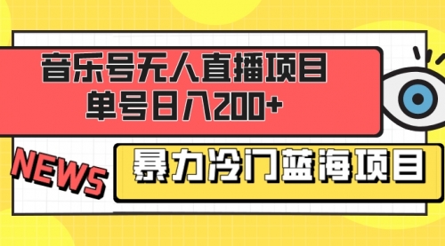 【副业项目8467期】音乐号无人直播项目，单号日入200+-盈途副业网