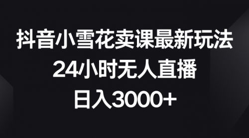 【副业项目8485期】抖音小雪花卖课最新玩法，24小时无人直播-盈途副业网