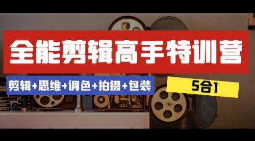 【副业项目8500期】全能剪辑-高手特训营：剪辑+思维+调色+拍摄+包装-盈途副业网
