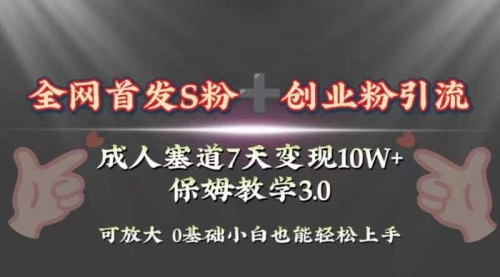 【副业项目8506期】成人用品赛道7天变现10w+保姆教学3.0-盈途副业网