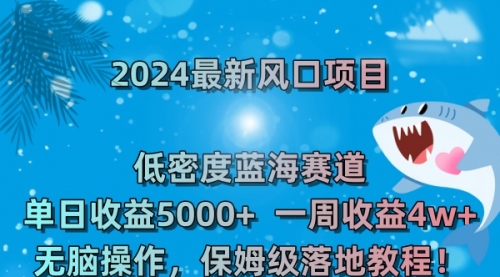 【副业8681期】2024最新风口项目 低密度蓝海赛道，日收益5000+周收益4w+ 无脑操作-盈途副业网