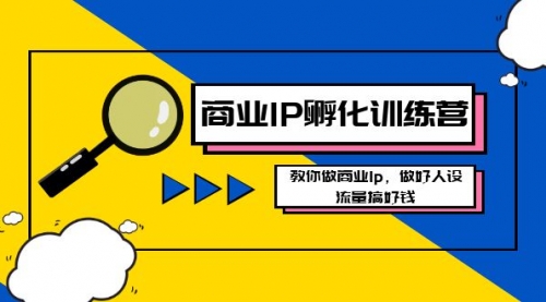 【副业8686期】商业IP-孵化训练营新版，教你做商业Ip，做好人设，流量搞好钱-盈途副业网