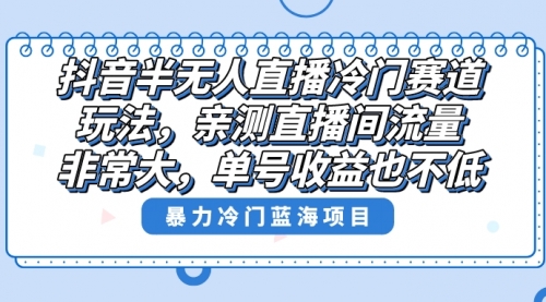 【副业8732期】抖音半无人直播冷门赛道玩法，直播间流量非常大，单号收益也不低！-盈途副业网
