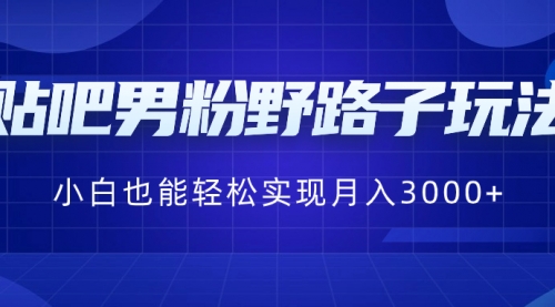 【副业8793期】贴吧男粉野路子玩法，小白也能轻松实现月入3000+-盈途副业网