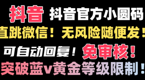 【副业8842期】抖音二维码直跳微信技术！站内随便发不违规！-盈途副业网
