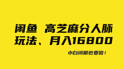 【副业8850期】闲鱼高芝麻分人脉玩法、0投入、0门槛,每一小时,月入过万！-盈途副业网