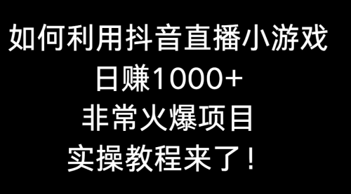 【副业8921期】如何利用抖音直播小游戏日赚1000+，非常火爆项目，实操教程来了！-盈途副业网