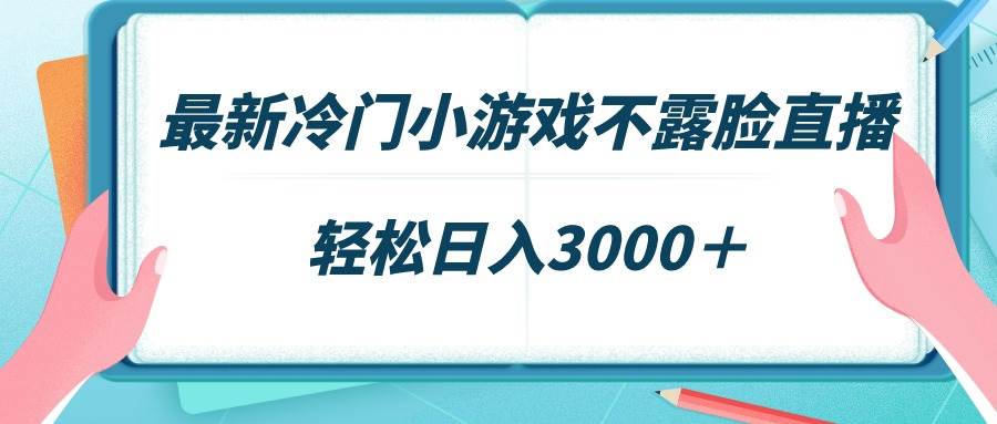 最新冷门小游戏不露脸直播，场观稳定几千，轻松日入3000＋-盈途副业网