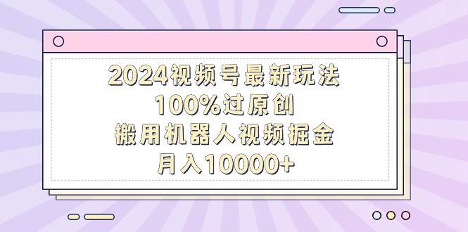 2024视频号最新玩法，100%过原创，搬用机器人视频掘金，月入10000+-盈途副业网