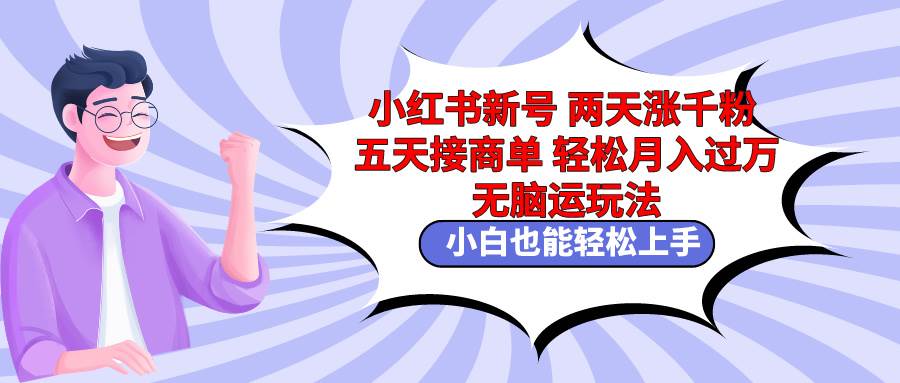 小红书新号两天涨千粉五天接商单轻松月入过万 无脑搬运玩法 小白也能轻…-盈途副业网