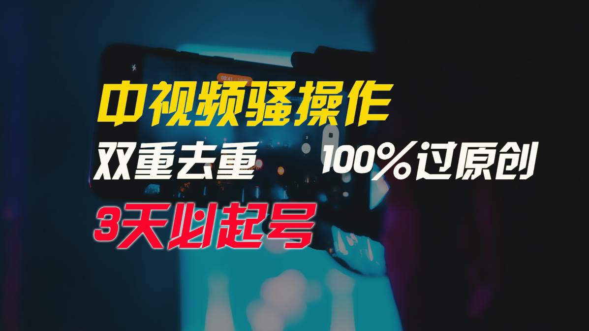 中视频骚操作，双重去重100%过原创，3天比必起号，简单无脑，月入3W+-盈途副业网