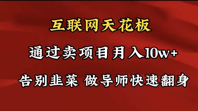 导师训练营互联网的天花板，让你告别韭菜，通过卖项目月入10w+，一定要…-盈途副业网