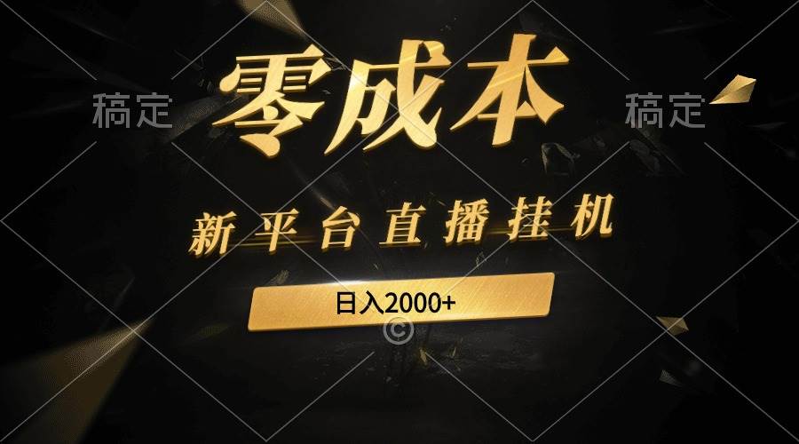 新平台直播挂机最新玩法，0成本，不违规，日入2000+-盈途副业网