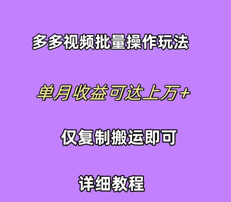 拼多多视频带货快速过爆款选品教程 每天轻轻松松赚取三位数佣金 小白必…-盈途副业网