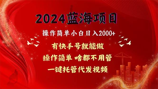 2024蓝海项目，网盘拉新，操作简单小白日入2000+，一键托管代发视频，…-盈途副业网