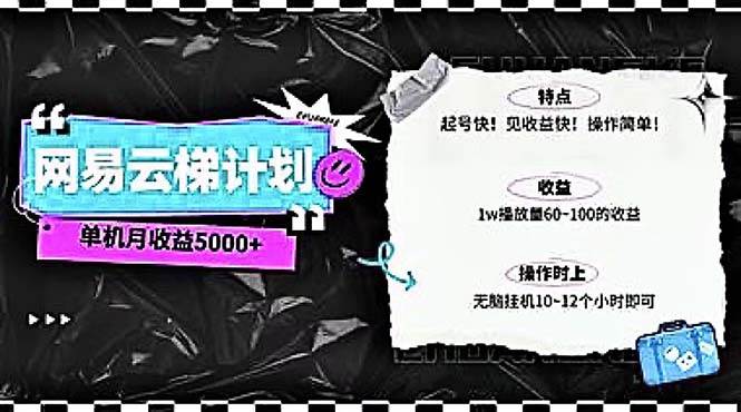 2024网易云云梯计划 单机日300+ 无脑月入5000+-盈途副业网