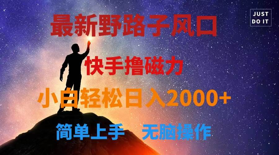 最新风口！快手撸磁力，野路子，小白无脑操作日入2000+-盈途副业网
