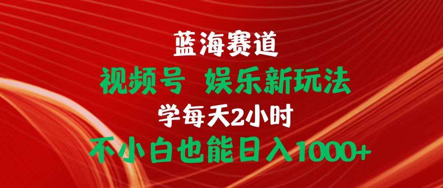 蓝海赛道视频号 娱乐新玩法每天2小时小白也能日入1000+-盈途副业网