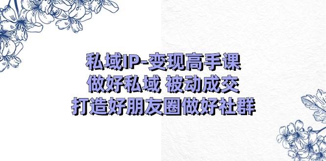 私域IP-变现高手课：做好私域 被动成交，打造好朋友圈做好社群（18节）-盈途副业网