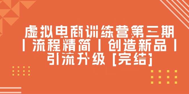 虚拟电商训练营第三期丨流程精简丨创造新品丨引流升级 [完结]-盈途副业网