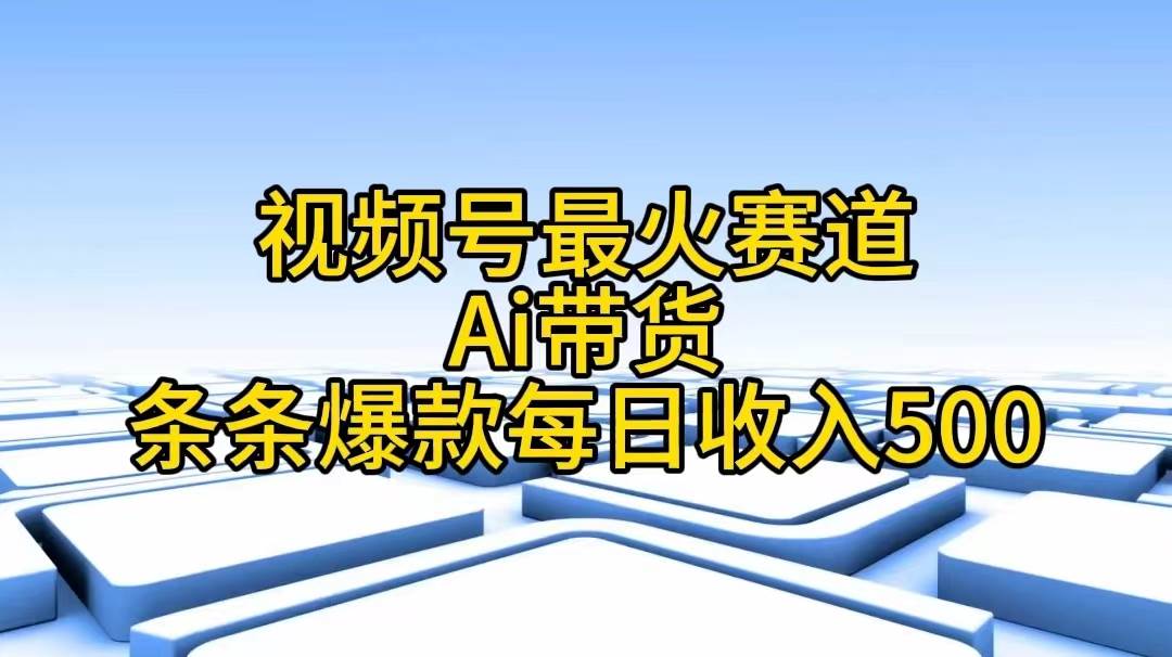 视频号最火赛道——Ai带货条条爆款每日收入500-盈途副业网