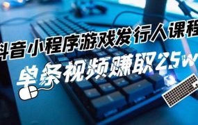 抖音小程序-游戏发行人课程：带你玩转游戏任务变现，单条视频赚取25w-盈途副业网