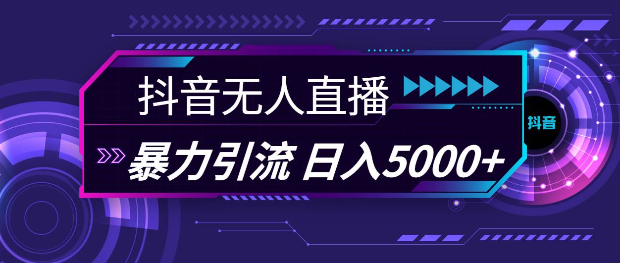 抖音无人直播，暴利引流，日入5000+-盈途副业网