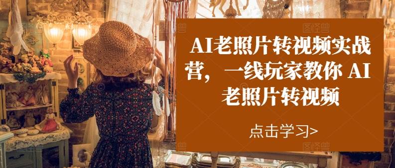AI老照片转视频实操训练营，一线玩家教你AI老照片转视频-盈途副业网