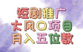拥有睡眠收益的短剧推广大风口项目,十分钟学会,多赛道选择,月入五位数-盈途副业网