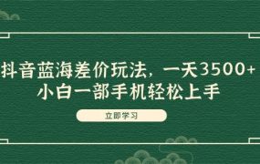 抖音蓝海差价玩法,一天3500+,小白一部手机轻松上手-盈途副业网