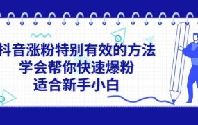 抖音涨粉特别有效的方法,学会帮你快速爆粉,适合新手小白-盈途副业网
