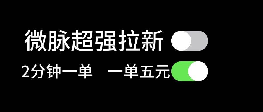 微脉超强拉新， 两分钟1单， 一单利润5块，适合小白-盈途副业网