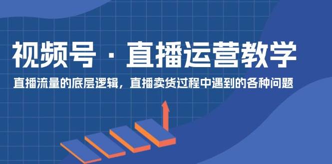 视频号 直播运营教学：直播流量的底层逻辑，直播卖货过程中遇到的各种问题-盈途副业网