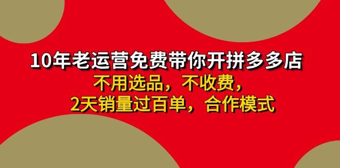 拼多多-合作开店日入4000+两天销量过百单，无学费、老运营教操作、小白…-盈途副业网
