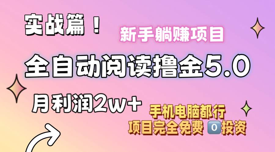 小说全自动阅读撸金5.0 操作简单 可批量操作 零门槛！小白无脑上手月入2w+-盈途副业网