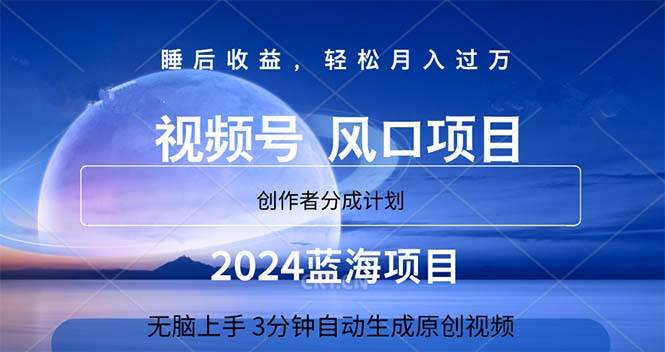 2024蓝海项目，3分钟自动生成视频，月入过万-盈途副业网