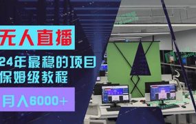 24年最稳项目“无人直播”玩法,每月躺赚6000+,有手就会,新手福音-盈途副业网