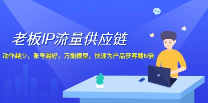老板 IP流量 供应链，动作越少，账号越好，万能模型，快速为产品获客翻N倍-盈途副业网