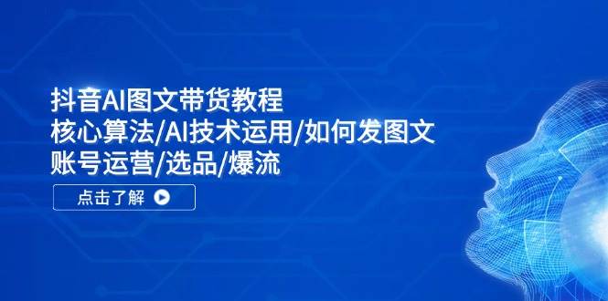 抖音AI图文带货教程：核心算法/AI技术运用/如何发图文/账号运营/选品/爆流-盈途副业网