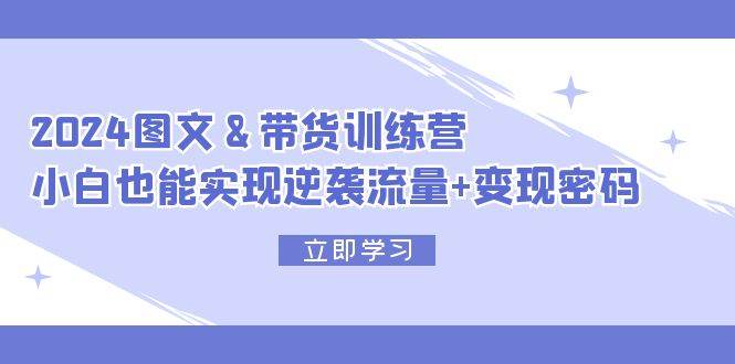 2024 图文+带货训练营，小白也能实现逆袭流量+变现密码-盈途副业网