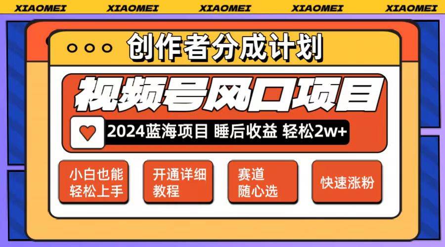 微信视频号大风口项目 轻松月入2w+ 多赛道选择，可矩阵，玩法简单轻松上手-盈途副业网