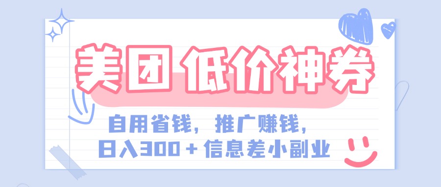 美团神会员外卖券膨胀推广项目，简单操作，日入300+（信息差玩法附渠道）-盈途副业网