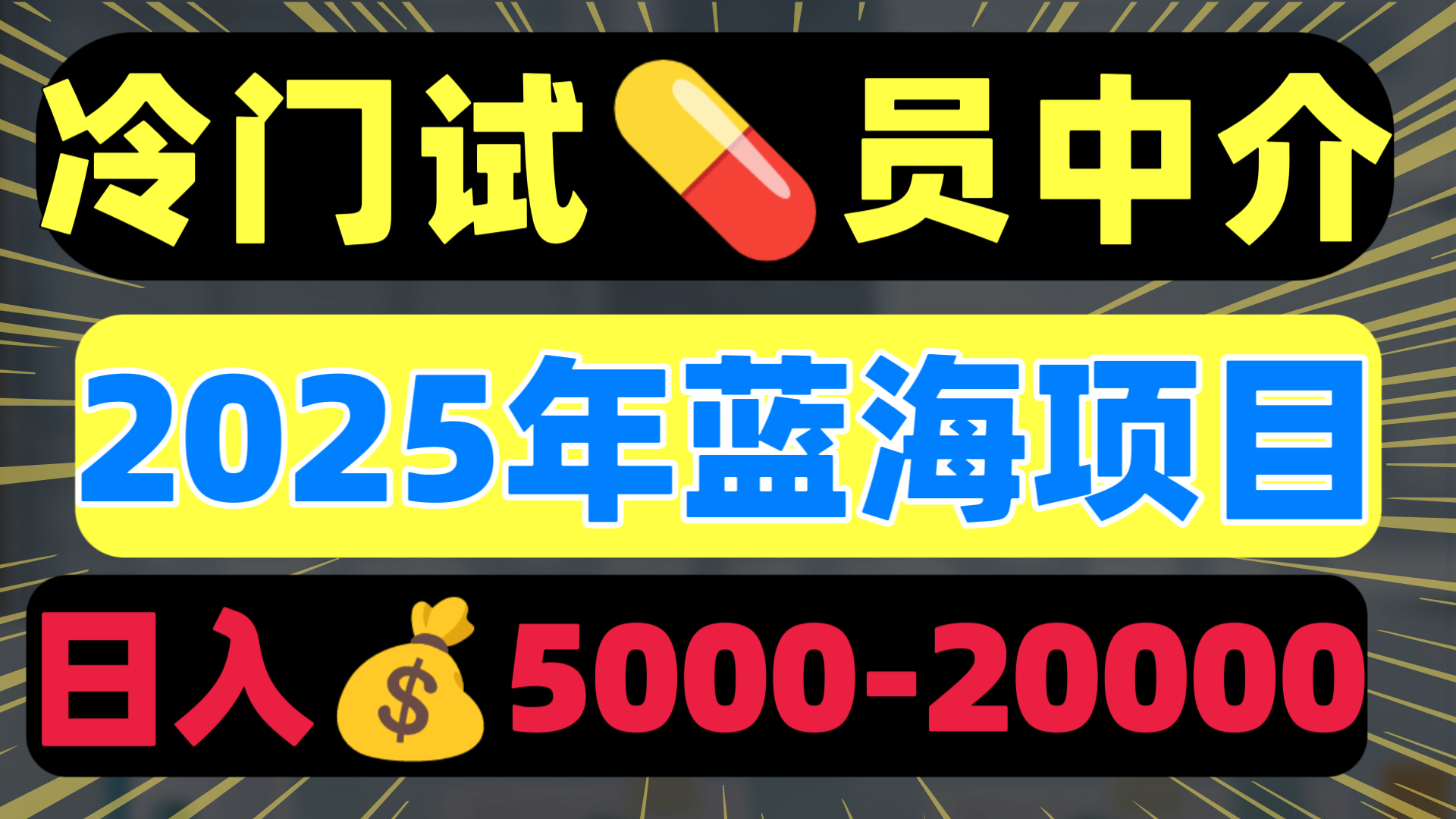 冷门暴力试药员中介日入5000+-盈途副业网